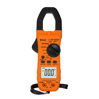 CM-2000B 鉗口張開28mm，800A真有效值測量，NCV功能，電池測量，背光顯示，鉗頭照明。