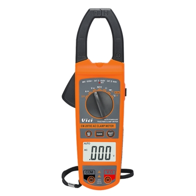 CM-2070C 2000碼顯示，鉗口張開52mm，真有效值測量，NCV功能，背光顯示，鉗頭照明。