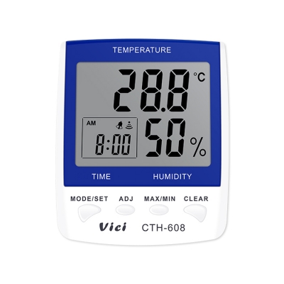 CTH-608  數字溫濕度表，時鐘、日期功能，最大值、最小值溫濕度儲存功能。